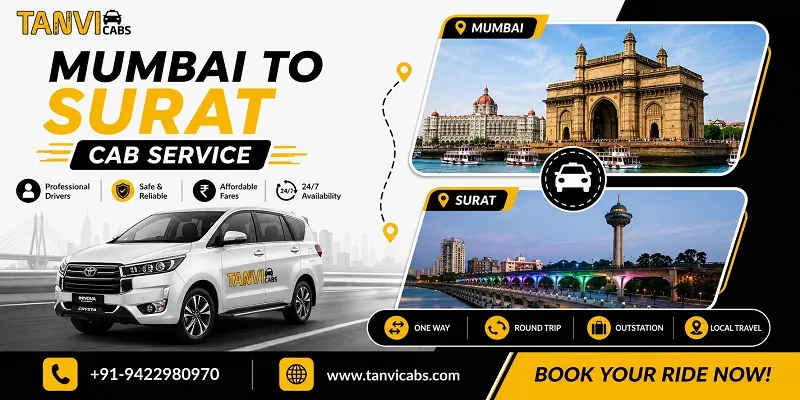 Mumbai to Surat Cab Service