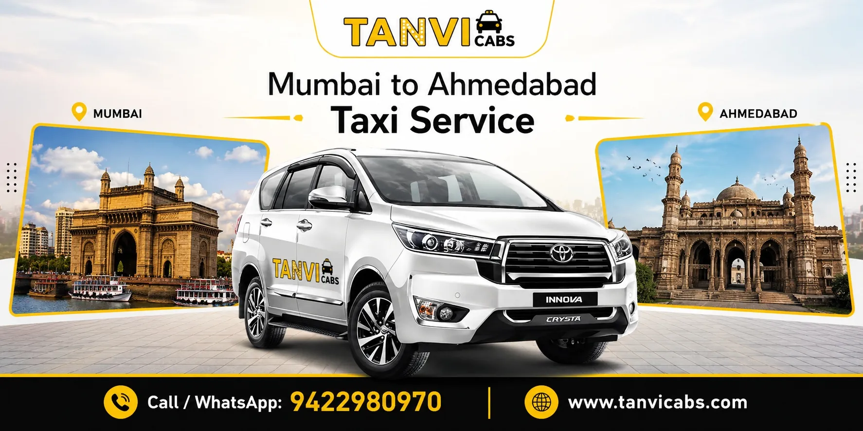 Mumbai to Ahmedabad Cab Service